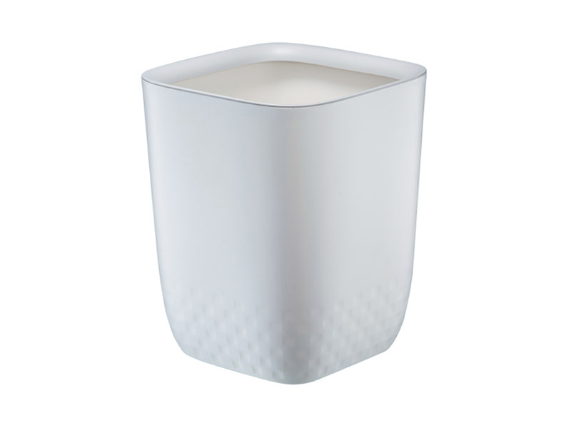 Check pattern white PP plastic 10L trash can UPP-8004