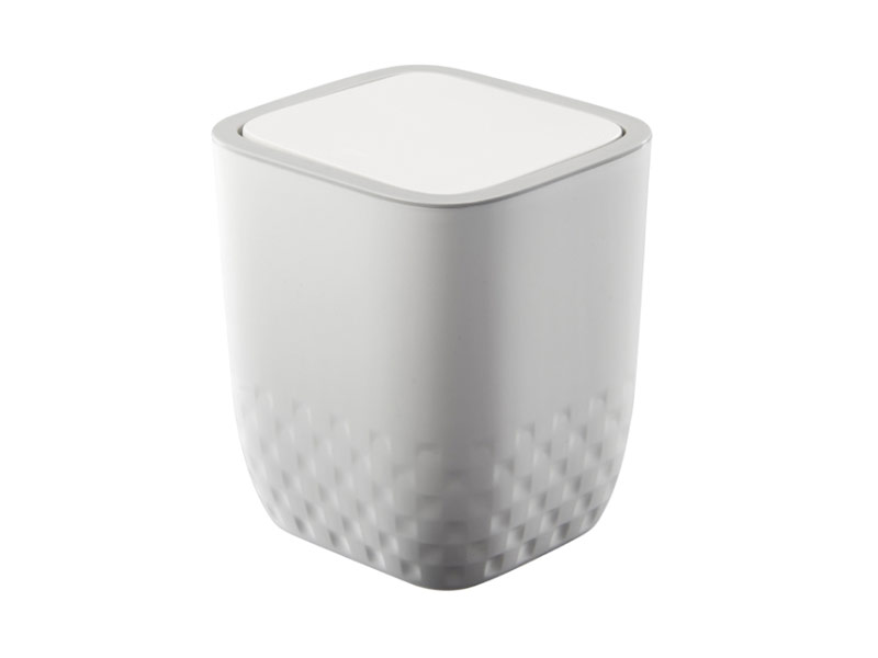 Check pattern pearl white PP plastic mini desktop trash can UPP-8006