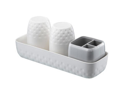 Plaid PP+ABS Plastic Tabletop Mouthwash Cup Set UPP-8007