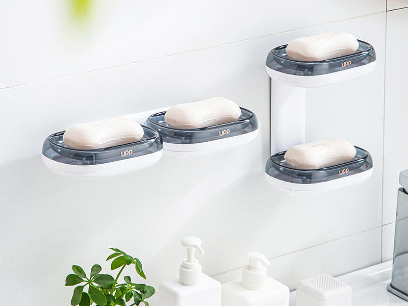 Tick ​​series wall-mounted ABS+PS plastic double soap dish UPP-8302B