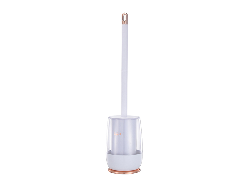 Wall-Mounted Toilet Brush-Transparent Rubber Coating, Gray Blue Rubber Coating